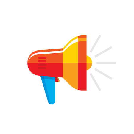 Loudspeaker icon vector illustration in flat style design. Megaphone promotion concept sign. Advertising graphic symbol. Social media communication.のイラスト素材