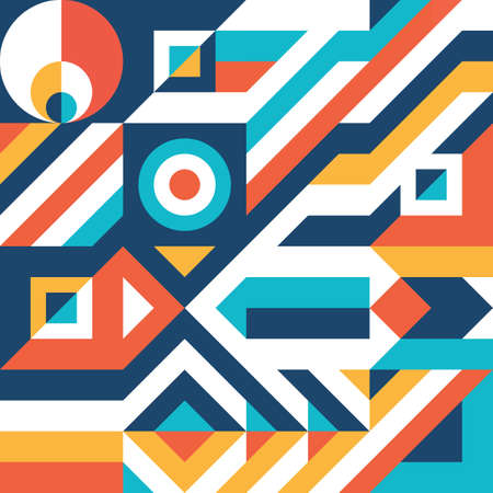 Geometric background design. Abstract art pattern. geometric figures. Composition Graphic print poster. Collage futuristic ornament banner. vector illustration.のイラスト素材