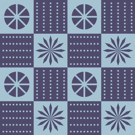 Geometric seamless pattern in gray and blue colors. Abstract background design. Computer digital technology concept layout. vector illustration.のイラスト素材