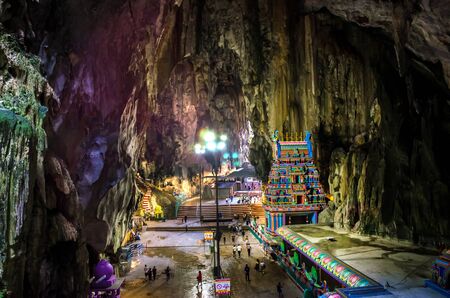 KUALA LAMPUR, MALAYSIA - DECEMBER 18, 2018: Hindu temple and statues of Hindu Gods in Batu cave temple, Malaysia, dedicated to Tamil God Lord Murugan.のeditorial素材