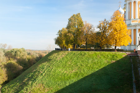 Ryazan Kremlin on autumn - ansamble of ortodox church.