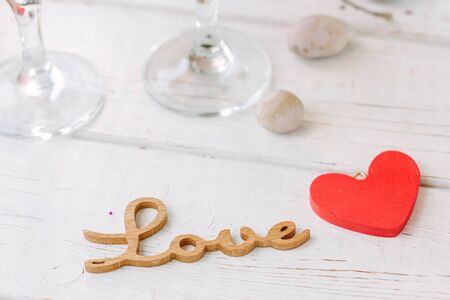 Two glasses of cola on Valentine's day celebration.の写真素材