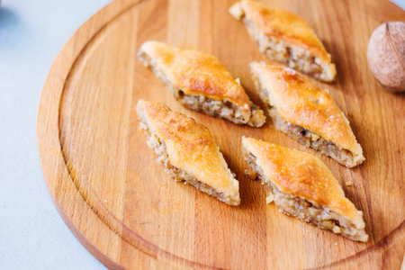 Turkish baklava made from nuts over easter table