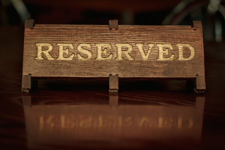 Reserved plate on table on a restaurant or cafe