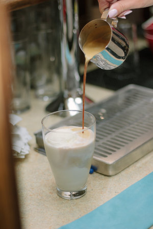 Barista making cappuccino