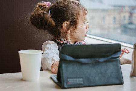 Girl with tablet pc