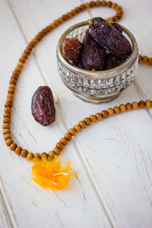 Iftar. Dates fruits for Iftar opening during Holy Month Ramadanの写真素材