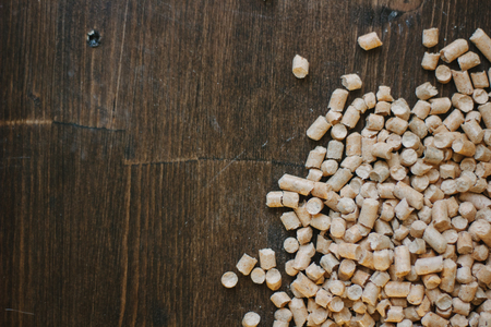 Wooden pellets, also used as cat litterの写真素材