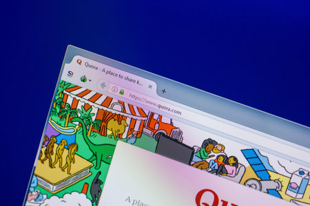 Ryazan, Russia - April 16, 2018 - Homepage of Quora website on the display of PC, url - quora.com