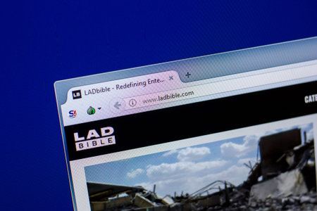 Ryazan, Russia - April 16, 2018 - Homepage of LadBible website on the display of PC, url -...