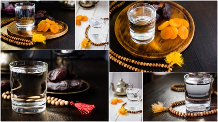 Water for iftar images collage. Ramadan conceptの写真素材