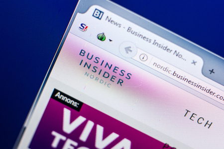 Ryazan, Russia - April 29, 2018: Homepage of Businessinsider website on the display of PC, url - Businessinsider.comのeditorial素材