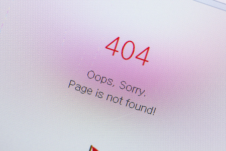 Ryazan, Russia - April 29, 2018: 404 Not Found mistake on website on the display of PC.のeditorial素材