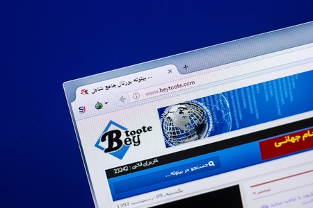 Ryazan, Russia - April 29, 2018: Homepage of Beytoote website on the display of PC, url - Beytoote.com.のeditorial素材