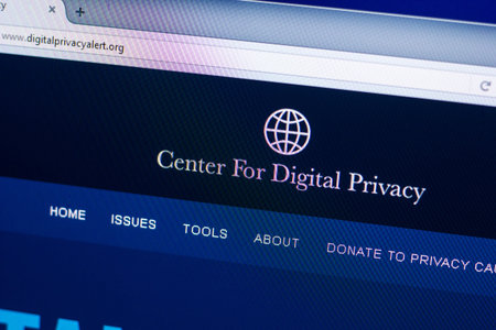 Ryazan, Russia - April 29, 2018: Homepage of Digitalprivacyalert website on the display of PC, url -...