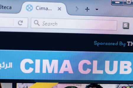 Ryazan, Russia - May 08, 2018: CimaClub website on the display of PC, url - CimaClub.comのeditorial素材