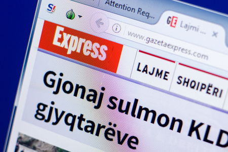 Ryazan, Russia - May 08, 2018: GazetaExpress website on the display of PC, url - GazetaExpress.comのeditorial素材