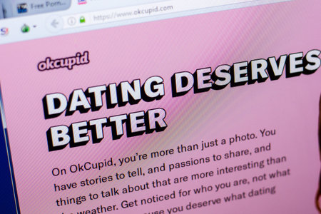Ryazan, Russia - May 08, 2018: OKcupid website on the display of PC, url - OKcupid.com