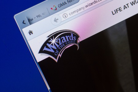 Ryazan, Russia - May 13, 2018: Wizards website on the display of PC, url - Wizards.comのeditorial素材