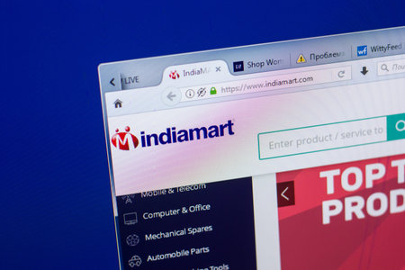 Ryazan, Russia - May 13, 2018: IndiaMart website on the display of PC, url - IndiaMart.com
