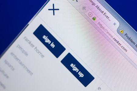 Ryazan, Russia - May 13, 2018: Ranker website on the display of PC, url - Ranker.comのeditorial素材