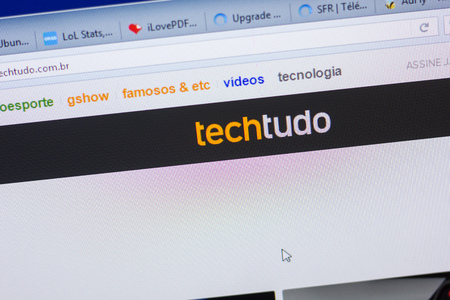 Ryazan, Russia - May 13, 2018: TechTudo website on the display of PC, url - TechTudo.com.brのeditorial素材