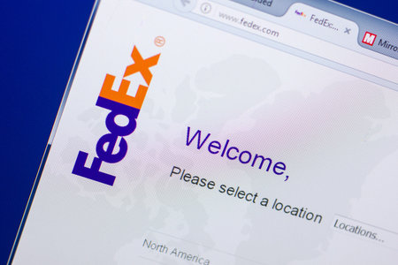 Ryazan, Russia - May 13, 2018: Fedex website on the display of PC, url - Fedex.com