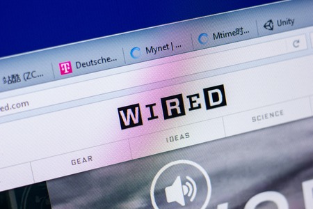 Ryazan, Russia - May 20, 2018: Homepage of Wired website on the display of PC, url - Wired.comのeditorial素材