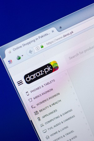 Ryazan, Russia - May 20, 2018: Homepage of Daraz website on the display of PC, url - Daraz.pkのeditorial素材