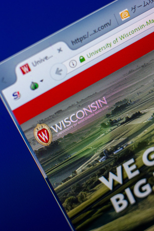 Ryazan, Russia - May 20, 2018: Homepage of Wisc website on the display of PC, url - Wisc.eduのeditorial素材