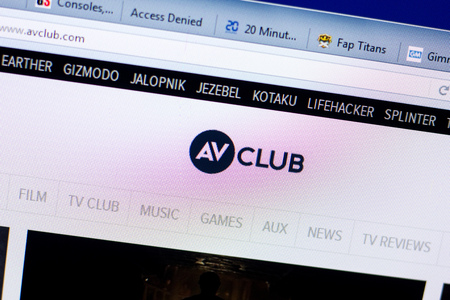 Ryazan, Russia - May 27, 2018: Homepage of AvClub website on the display of PC, url - AvClub.comのeditorial素材