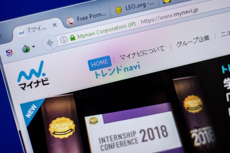 Ryazan, Russia - June 05, 2018: Homepage of MyNavi website on the display of PC, url - MyNavi.jpのeditorial素材