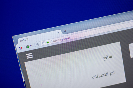 Ryazan, Russia - June 05, 2018: Homepage of MyEgy website on the display of PC, url - MyEgy.tvのeditorial素材