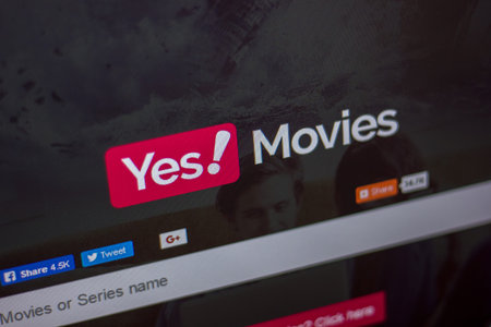 Ryazan, Russia - June 05, 2018: Homepage of YesMovies website on the display of PC, url -...