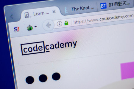 Ryazan, Russia - June 05, 2018: Homepage of CodeCademy website on the display of PC, url -...