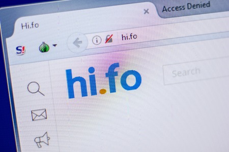 Ryazan, Russia - June 05, 2018: Homepage of Hi website on the display of PC, url - Hi.foのeditorial素材