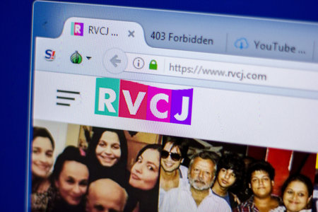 Ryazan, Russia - June 05, 2018: Homepage of Rvcj website on the display of PC, url - Rvcj.com
