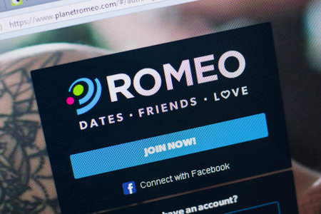 Ryazan, Russia - June 16, 2018: Homepage of PlanetRomeo website on the display of PC, url -...