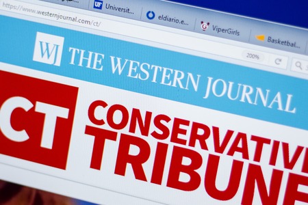 Ryazan, Russia - June 16, 2018: Homepage of WesternJournal website on the display of PC, url - WesternJournal.comのeditorial素材