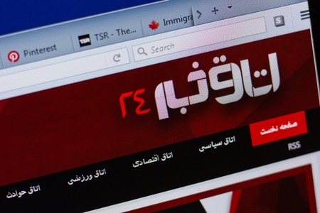 Ryazan, Russia - June 16, 2018: Homepage of Otaghkhabar24 website on the display of PC, url - Otaghkhabar24.comのeditorial素材