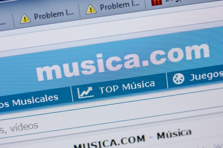 Ryazan, Russia - June 16, 2018: Homepage of Musica website on the display of PC, url - Musica.comのeditorial素材