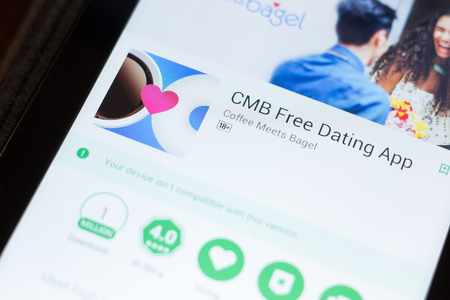 Ryazan, Russia - June 24, 2018: CMB Free Dating App mobile app on the display of tablet PCのeditorial素材