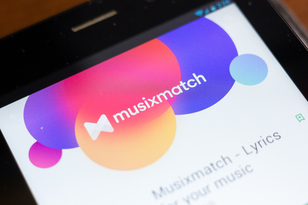Ryazan, Russia - June 24, 2018: Musicmatch mobile app on the display of tablet PCのeditorial素材