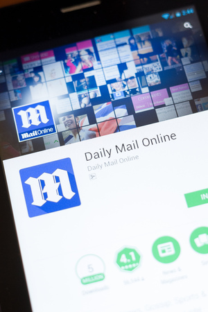 Ryazan, Russia - June 24, 2018: Daily Mail Online mobile app on the display of tablet PCのeditorial素材