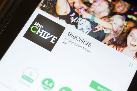 Ryazan, Russia - June 24, 2018: theCHIVE mobile app on the display of tablet PCのeditorial素材