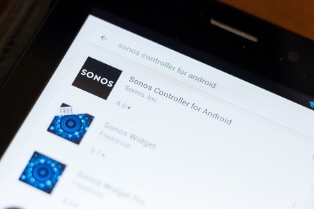 Ryazan, Russia - June 24, 2018: Sonos Controller for Android icon on the list of mobile appsのeditorial素材