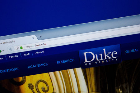 Ryazan, Russia - June 26, 2018: Homepage of Duke website on the display of PC. URL - Duke.edu