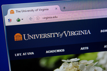 Ryazan, Russia - June 26, 2018: Homepage of Virginia website on the display of PC. URL - Virginia.eduのeditorial素材