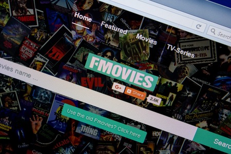 Ryazan, Russia - June 26, 2018: Homepage of Fmovies website on the display of PC. URL - Fmovies.acのeditorial素材