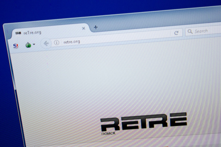 Ryazan, Russia - June 26, 2018: Homepage of Retre website on the display of PC. URL - Retre.orgのeditorial素材